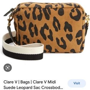 Clare V Leopard Suede Crossbody
